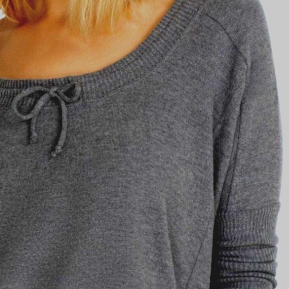 JOHNNY WAS CALME Tunnel Drawstring Crop Sweater Grey Size L NEW - $138 - Picture 4 of 8